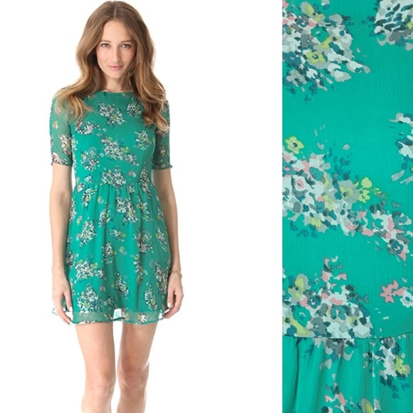 Ella Moss Dresses & Skirts - Ella Moss Citrus Floral Dress Teal Green Size M